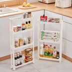 Slim Narrow-Slot Rolling Storage Cart (3–4 Tiers)