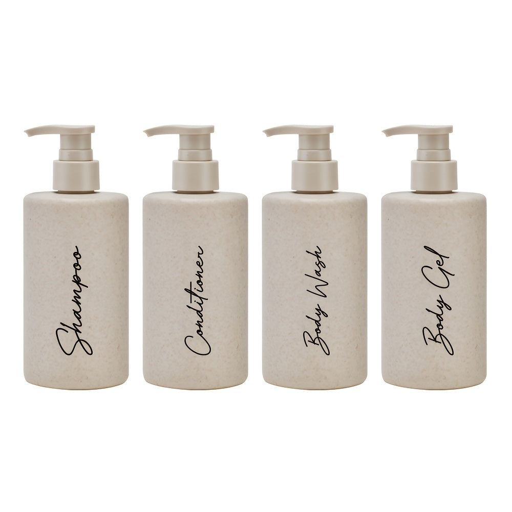 Wheat Straw Refillable Shower Dispensers (4 x 300ml)