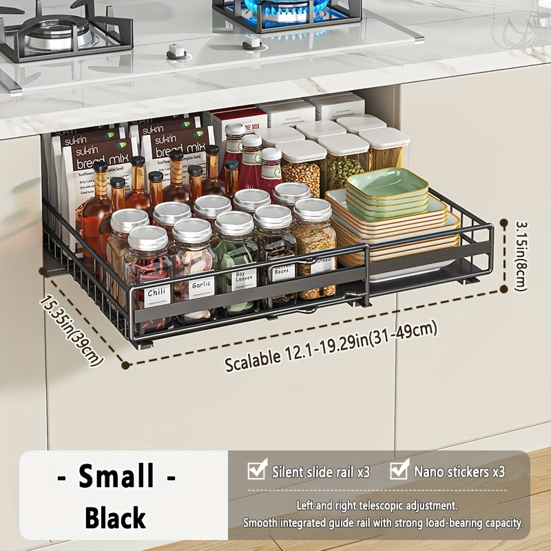 Smooth-Glide Heavy-Duty Metal Pull-Out Cabinet Rack (8-Tier)