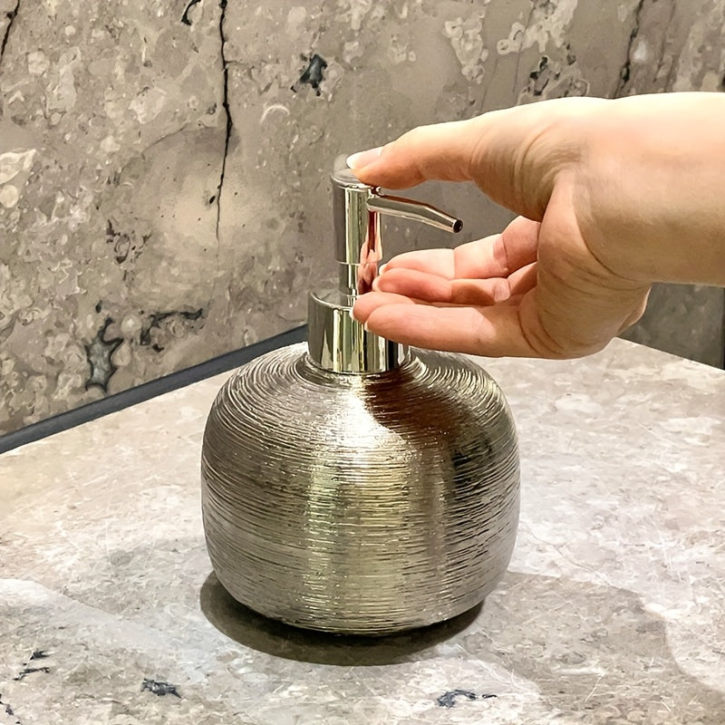 Brushed Electroplated Ceramic Soap Dispenser (Non-Slip Base)