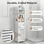 Slim Freestanding Bathroom Storage Cabinet (4-Shelf)
