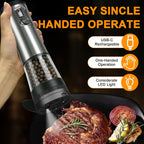 USB-Rechargeable Adjustable Grind Salt & Pepper Grinder Set (Set of 2)