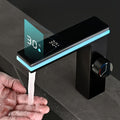 Hydroelectric LED Temperature Display Stainless Steel Bathroom Faucet (Single-Hole)