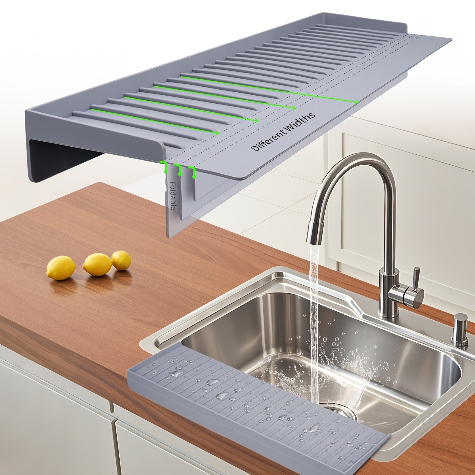 Heat-Resistant Silicone Suction Cup Sink Edge Protector (Fits Steel, Quartz & Marble)
