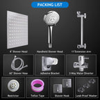 High-Pressure Stainless Steel Rainfall & Handheld Shower Head (Wall-Mount)