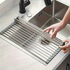 Roll-Up Stainless Steel Over-Sink Dish Drying Rack
