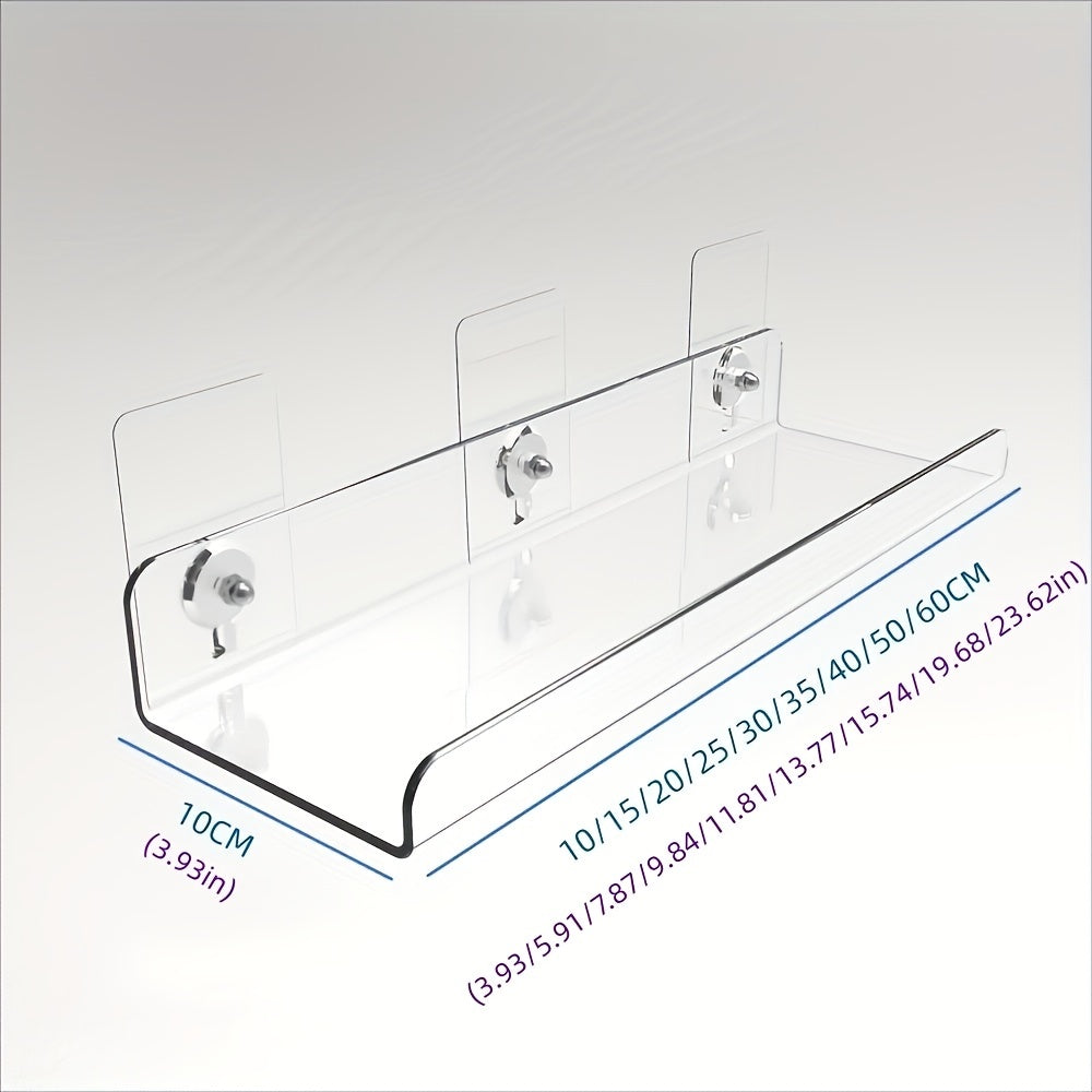 No-Drill Transparent Vinyl Hanging Shelf