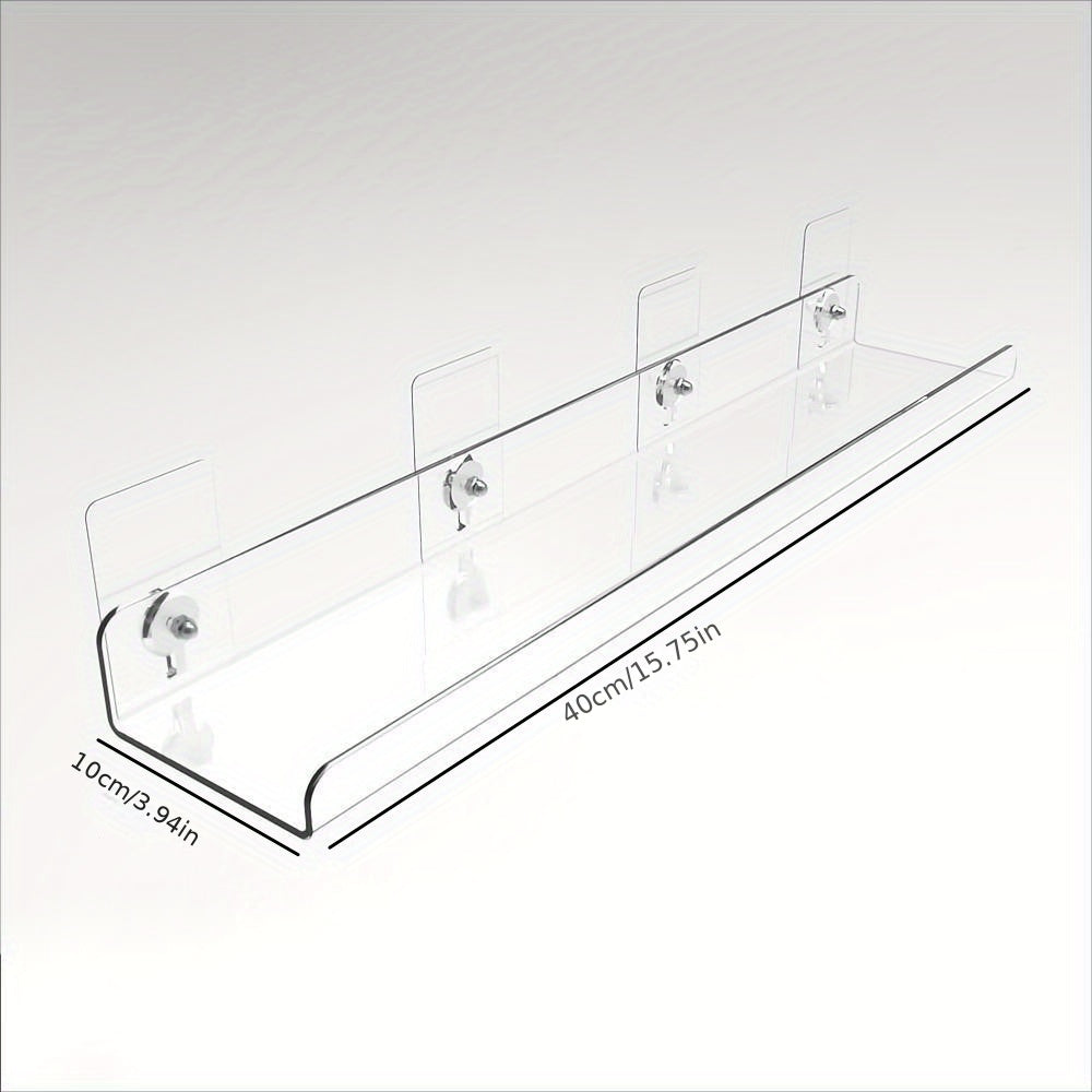 No-Drill Transparent Vinyl Hanging Shelf