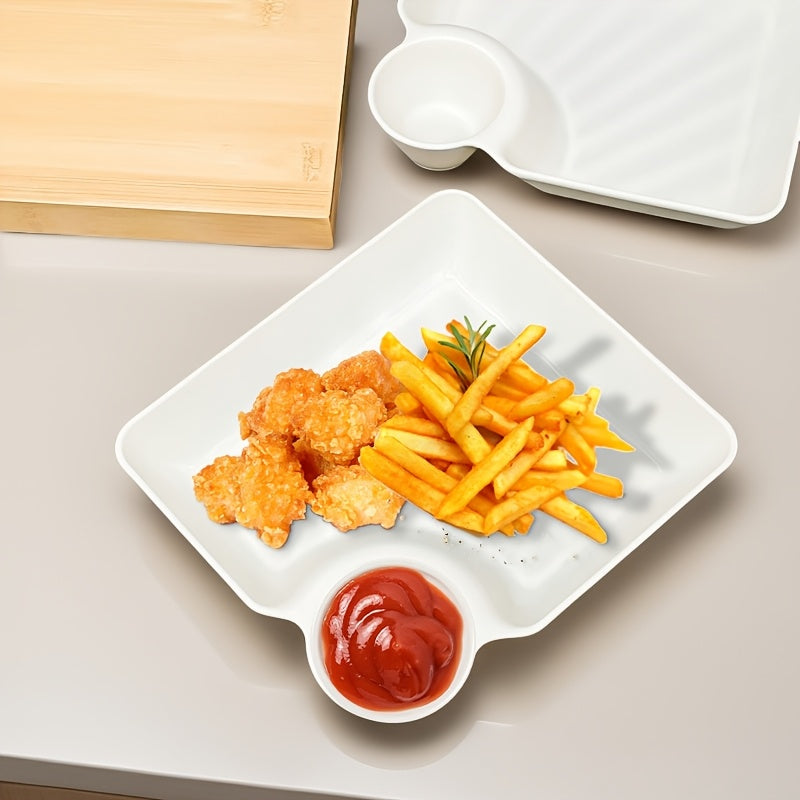 Non-Breakable Microwave & Dishwasher-Safe Divided Snack Plates (Pack of 4)