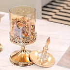 Food-Safe Glass Candy Jar (Polished Metal Lid)
