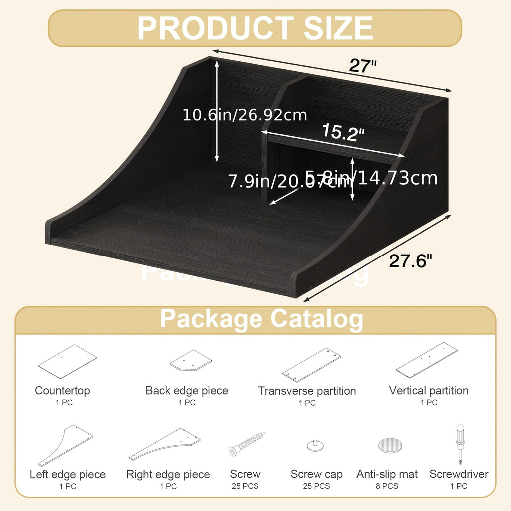 Space-Saving 29-Inch Wooden Laundry Shelf