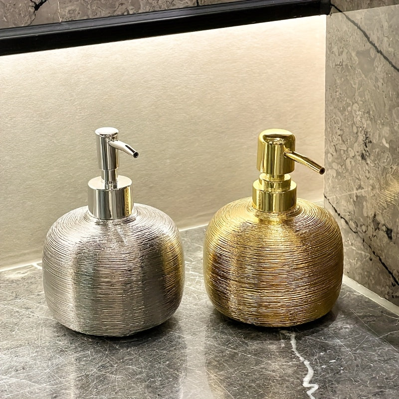 Brushed Electroplated Ceramic Soap Dispenser (Non-Slip Base)