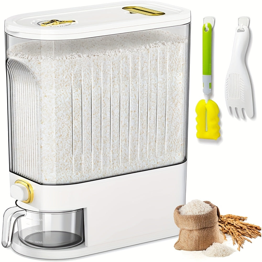 Large Capacity Airtight Rice Container (Measuring Cup & Time Markings)