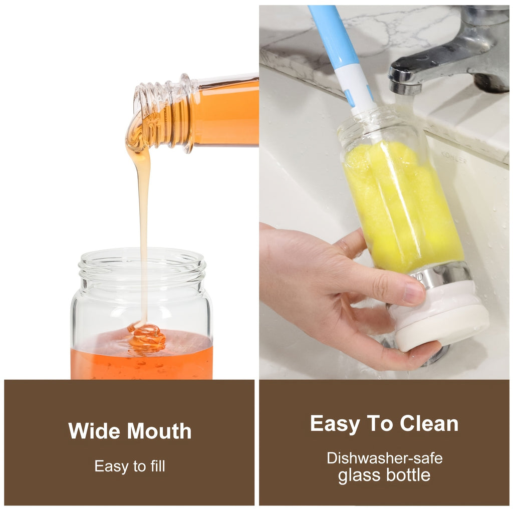Clear Glass Precision Pour Oil & Syrup Dispenser (12oz)