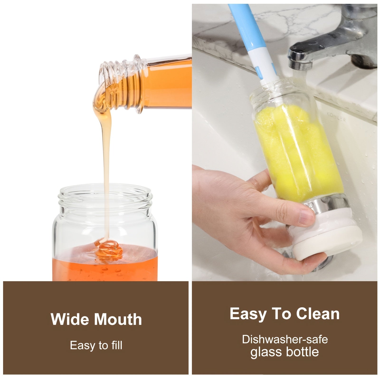 Clear Glass Precision Pour Oil & Syrup Dispenser (12oz)