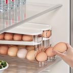 Space-Saving Double-Layer Egg Organizer (Transparent)