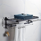 Wider & Thicker Hooks Wall-Mount Folding Towel Rack