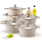 Stone-Coated Nonstick Aluminum Cookware Set (10-Piece)
