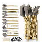 304 Stainless Steel & Food-Grade Silicone Kitchen Utensil Set (38-Piece)