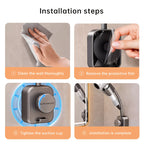 No-Drill Suction Cup Metal Swivel Hair Dryer Holder