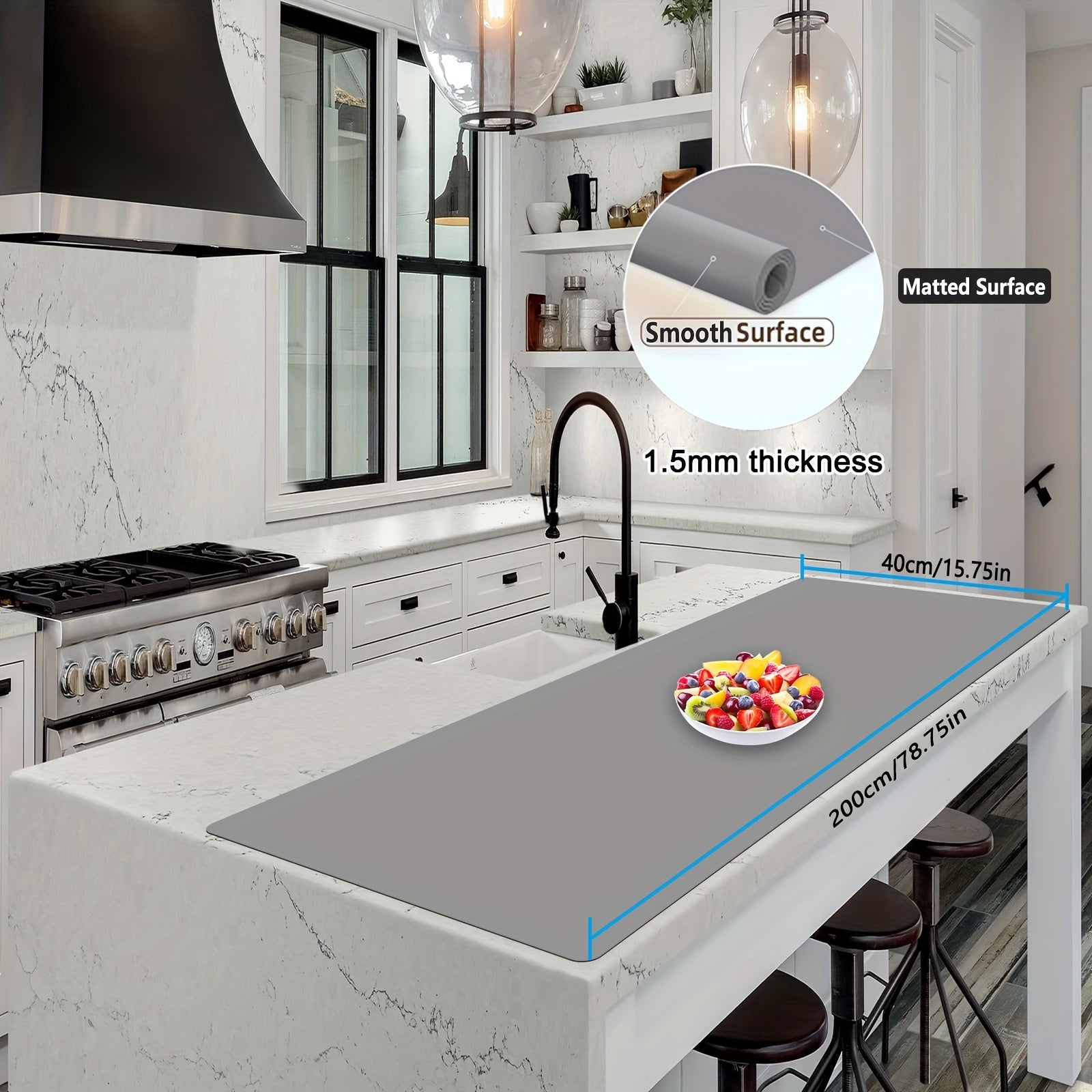 Heat-Resistant Non-Slip Silicone Countertop Mat