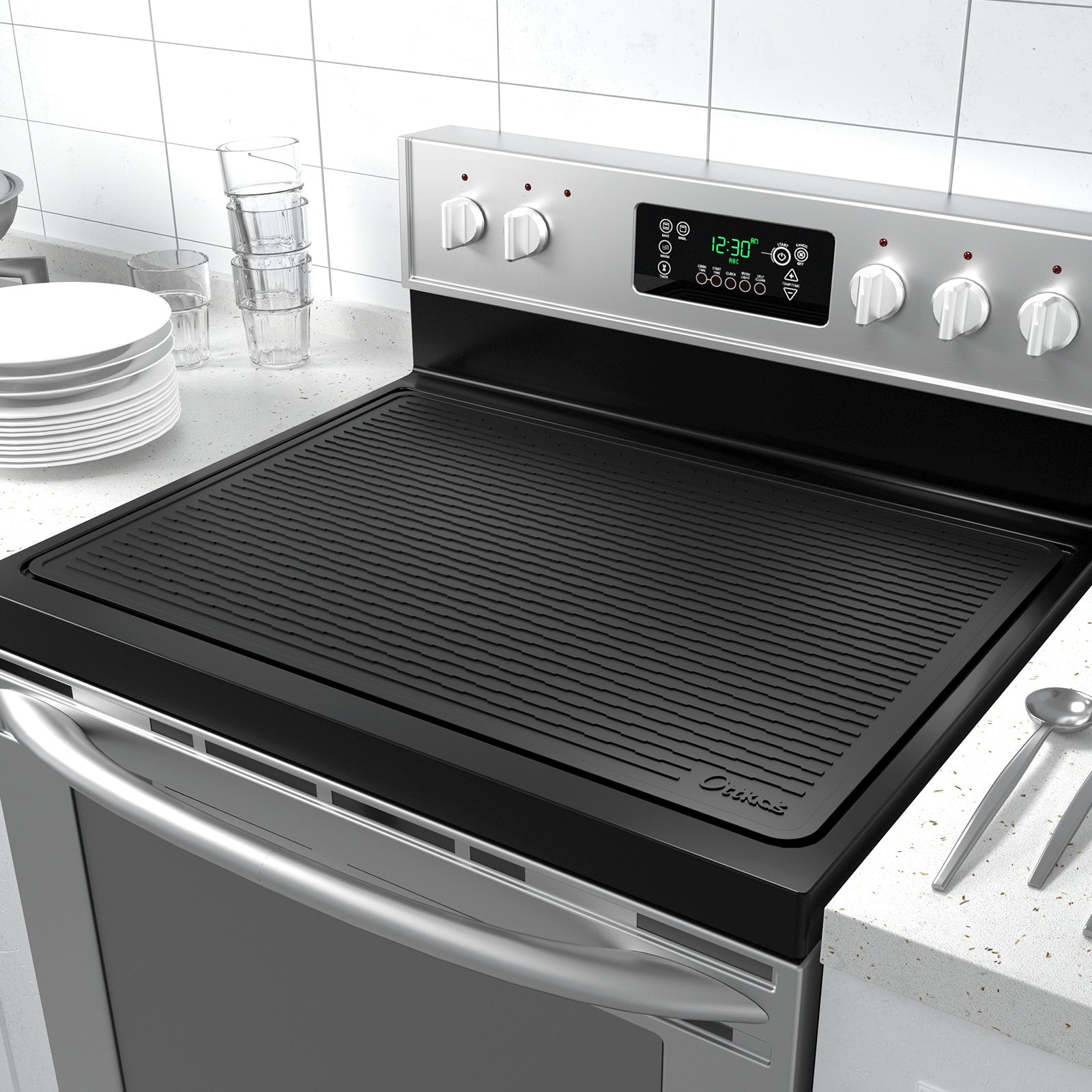 Thick Anti-Slip Silicone Stovetop Protector & Drying Mat (30x21 in)