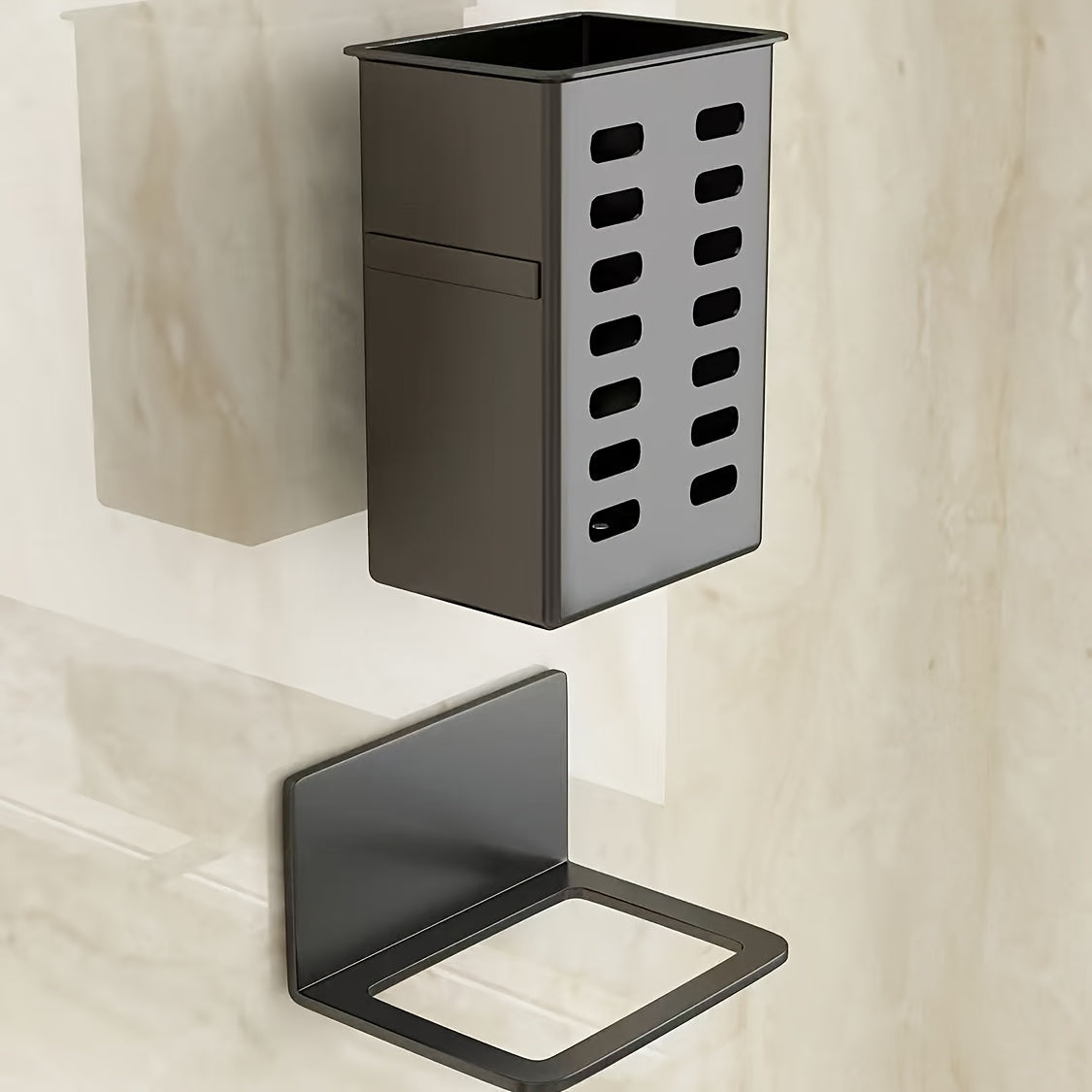 Wall-Mounted Space-Saving Toothbrush & Toothpaste Holder
