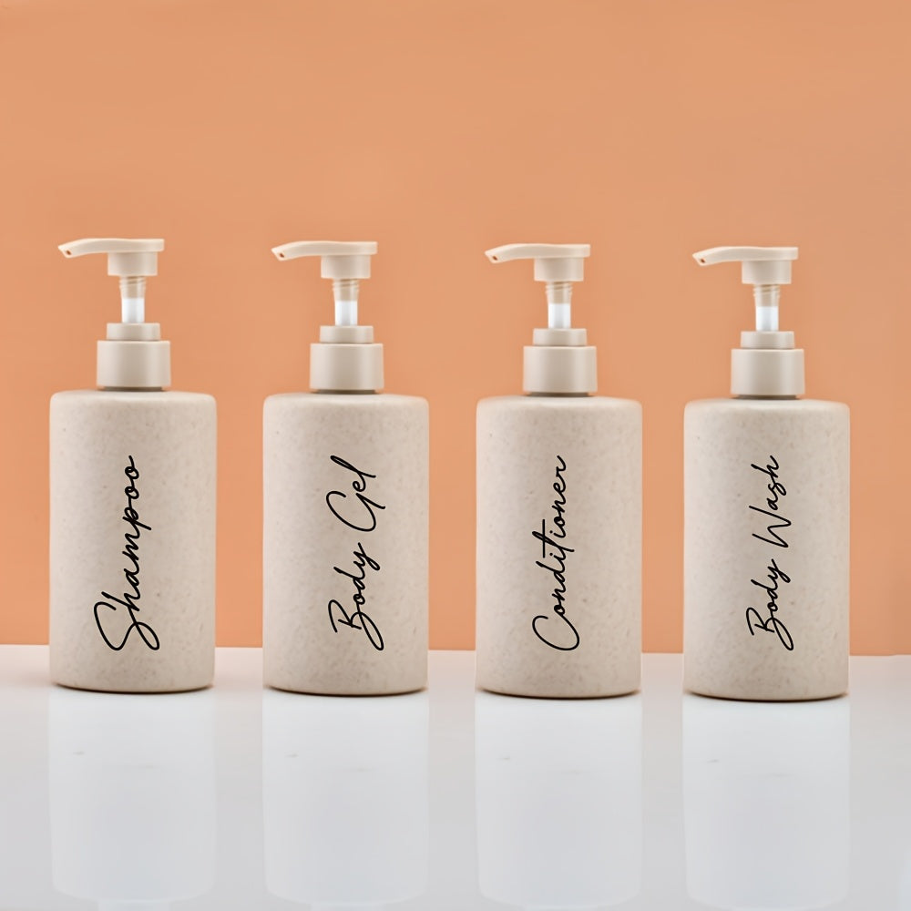 Wheat Straw Refillable Shower Dispensers (4 x 300ml)