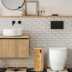 Vertical Woven Rattan Toilet Paper Storage Basket (With Lid)