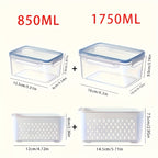 Square Reusable Food Storage Containers With Drain Baskets (Set of 6)