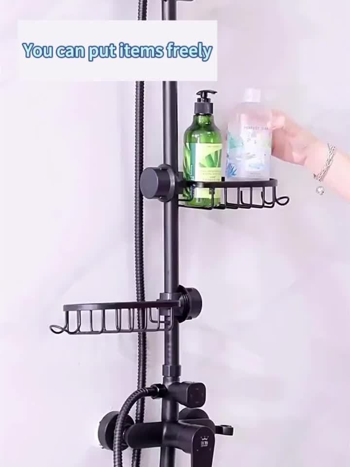 Space-Saving Corrosion-Resistant Hanging Shower Rack (Set of 2)