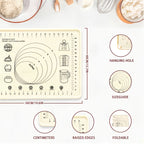 Extra-Thick Non-Slip Silicone Pastry Mat (Printed Measurements)