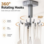 Self-Adhesive 360° Rotating Hook Rack (6 Hooks)