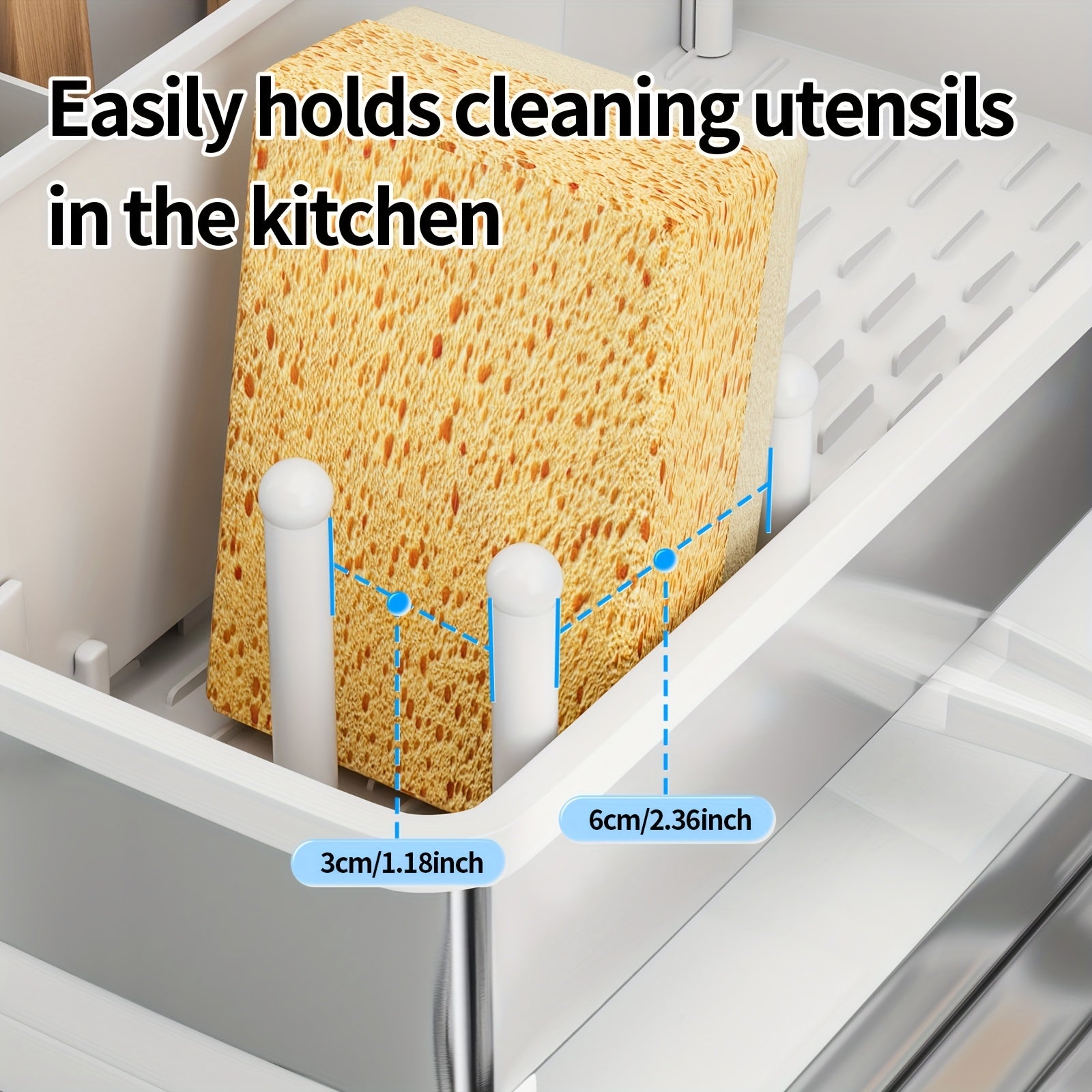 Rust-Resistant Stainless Steel Sponge Holder (No-Drill Mount)