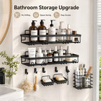 No-Drill Rustproof Stainless Steel Shower Caddy Set (5-Piece)