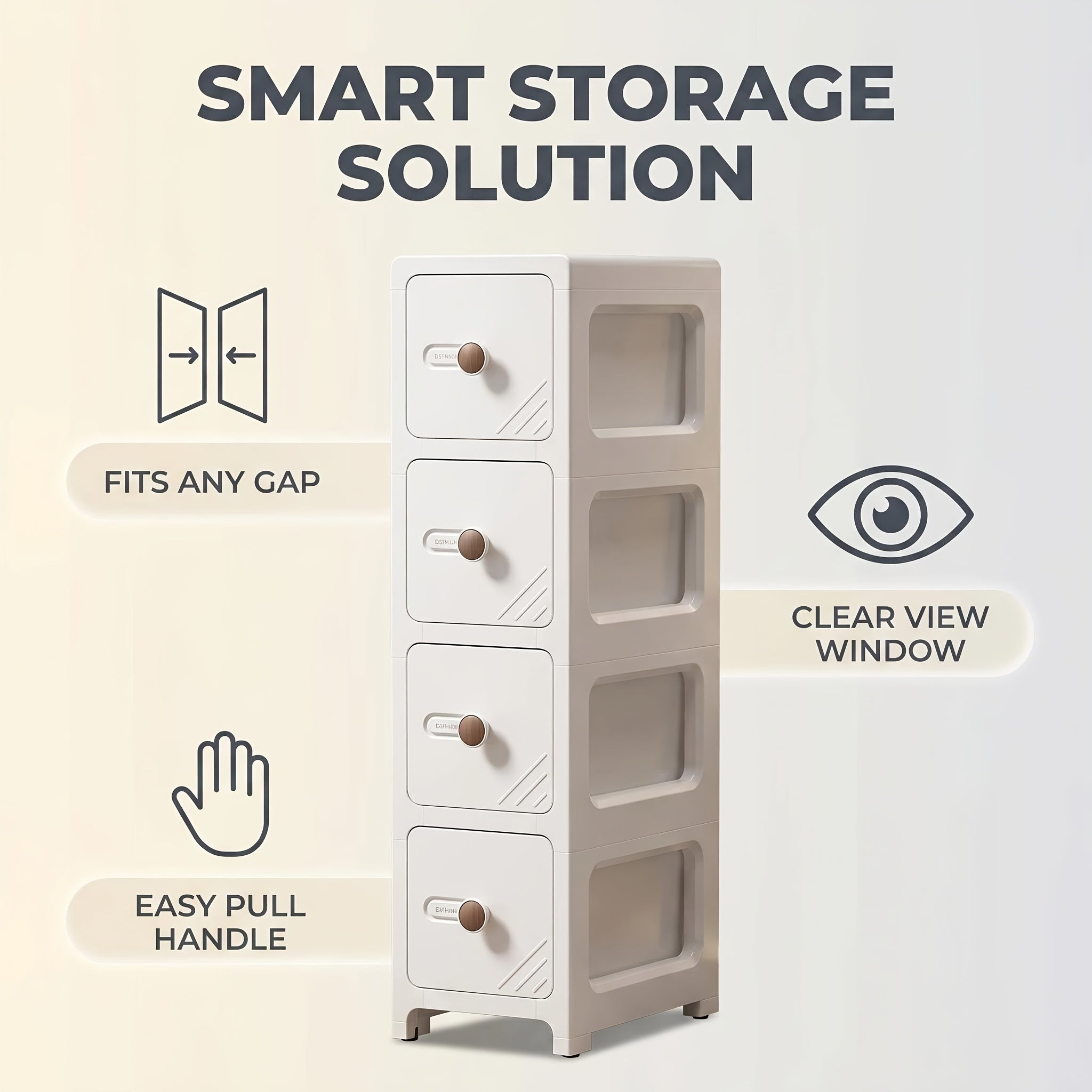 Slim Space-Saving Slide-Out Gap Shelf (4-Tier)