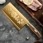 Titanium-Coated Alloy Steel Knife Set (7-Piece, Block & Sharpener)