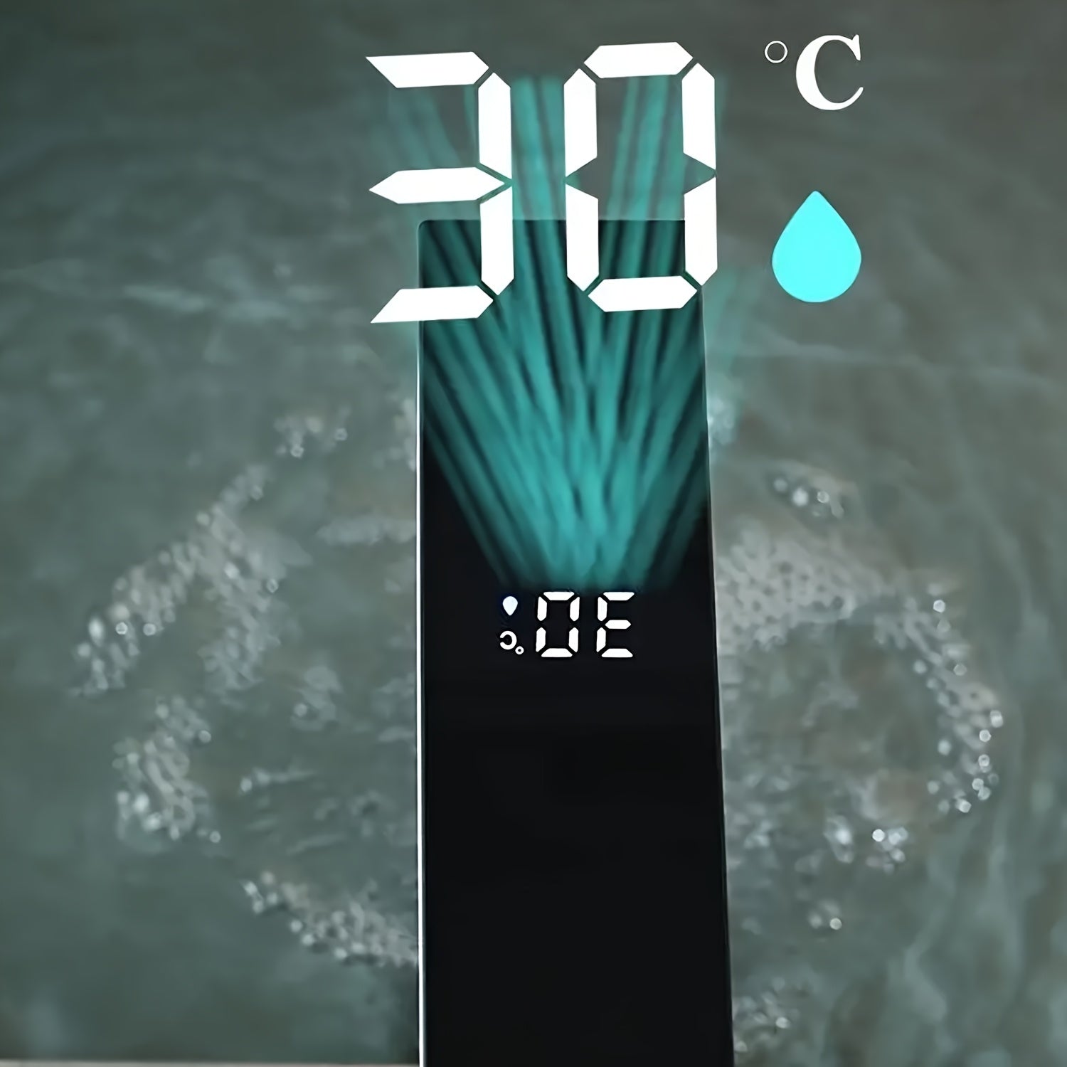 Hydroelectric LED Temperature Display Stainless Steel Bathroom Faucet (Single-Hole)