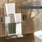 Freestanding Rustic Iron Towel Rack (3-Tier)