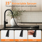 Touchless Motion Sensor Brushed Stainless Pull-Down Kitchen Faucet (Battery Powered)