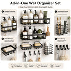 No-Drill Rustproof Stainless Steel Shower Caddy Set (5-Piece)