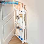Slim Narrow-Slot Rolling Storage Cart (3–4 Tiers)