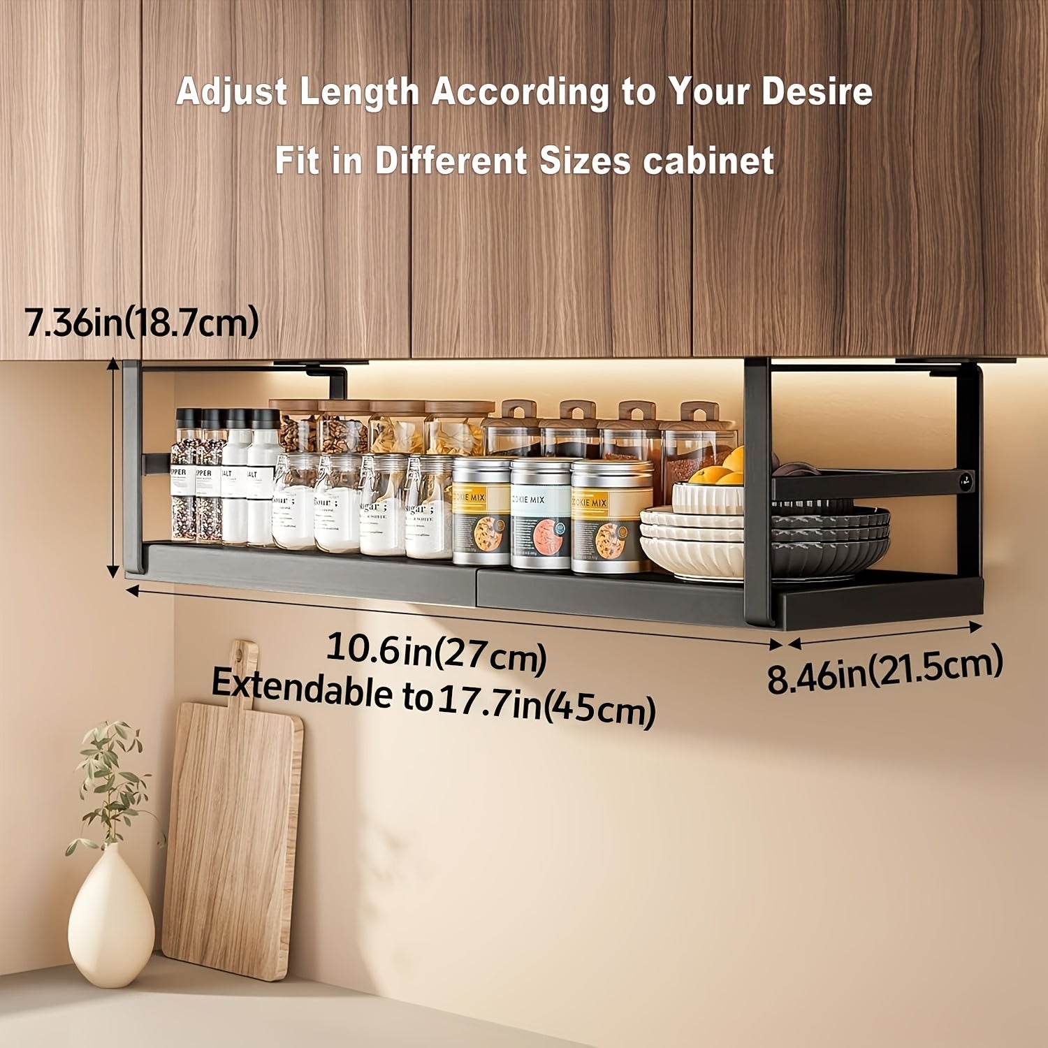 Adjustable Carbon Steel Under-Cabinet Storage Rack