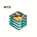 Non-Breakable Microwave & Dishwasher-Safe Divided Snack Plates (Pack of 4)