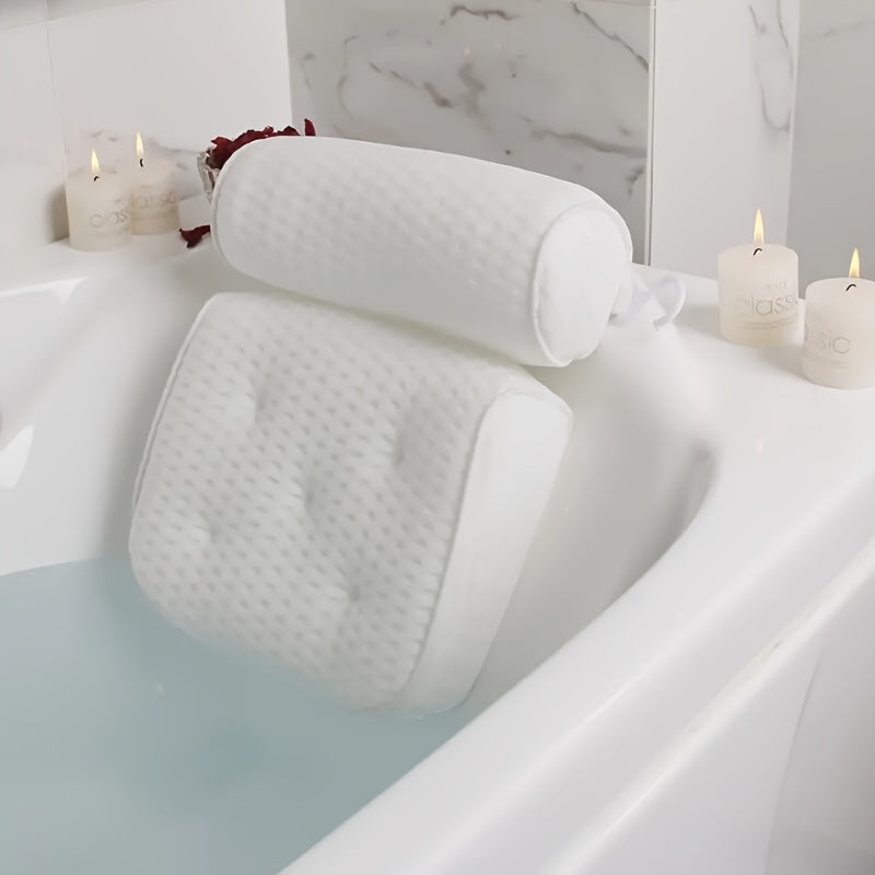 Ergonomic Quick-Dry Mesh Bathtub Pillow (6 Suction Cups)