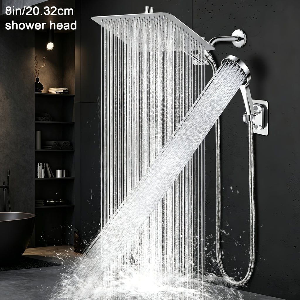 High-Pressure Stainless Steel Rainfall & Handheld Shower Head (Wall-Mount)