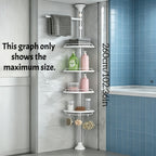 Retractable Punch-Free Rust-Proof Bathroom Corner Storage Rack