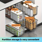 No-Drill Carbon Steel Pull-Out Cabinet Organizer (Sliding Drawers)