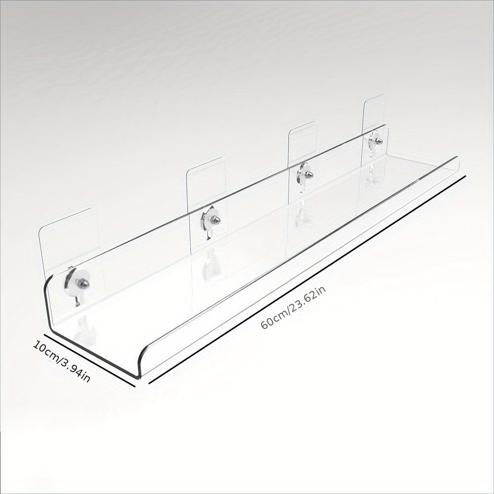 No-Drill Transparent Vinyl Hanging Shelf