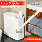 Space-Saving Pull-Out Trash Can & Toilet Brush Set (With Disposable Heads)